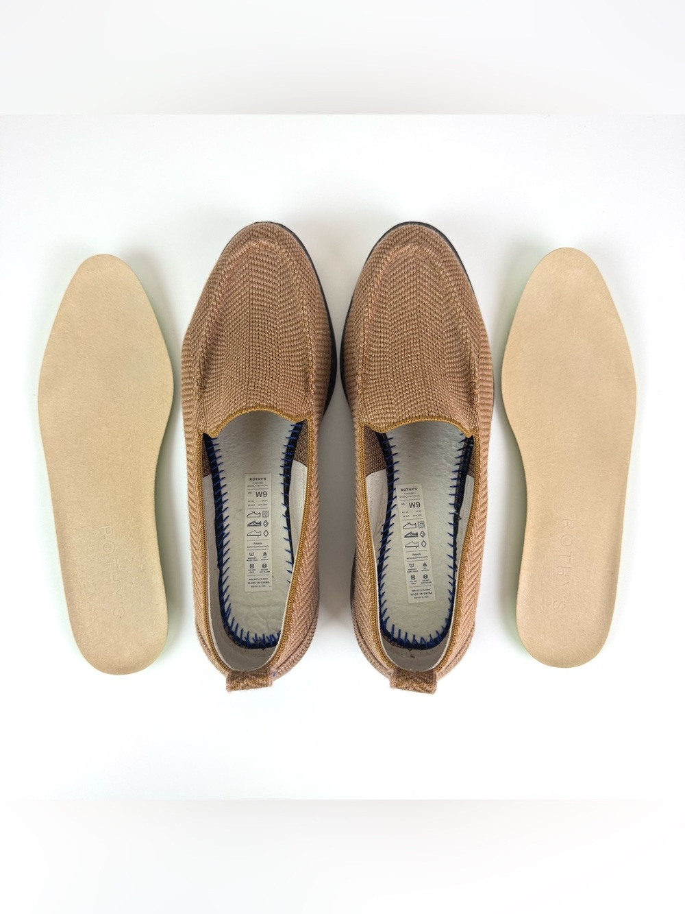 Rothy's The Lug Slip-On Loafer in Brown Teak Herringbone Knit Size Women’s 9 - Picture 10 of 11